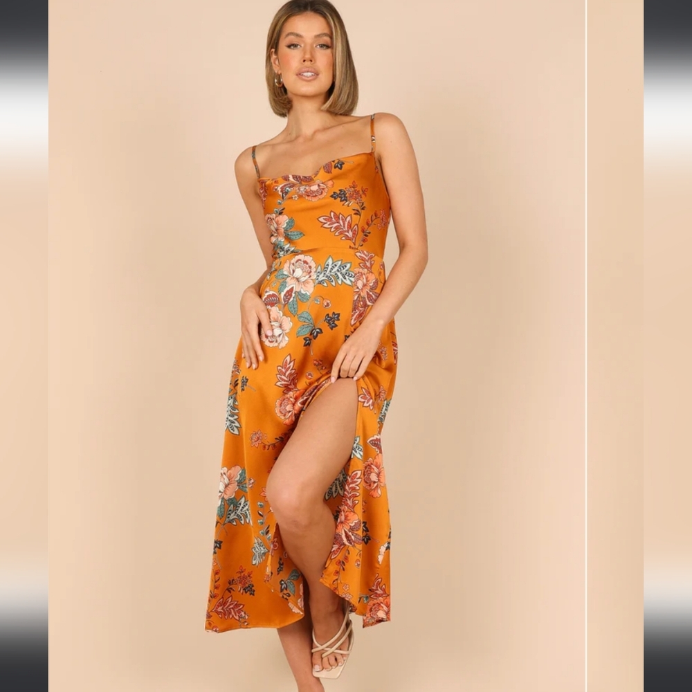 Petal & Pup Alejandra Cowl Neck Midi Dress Size M
